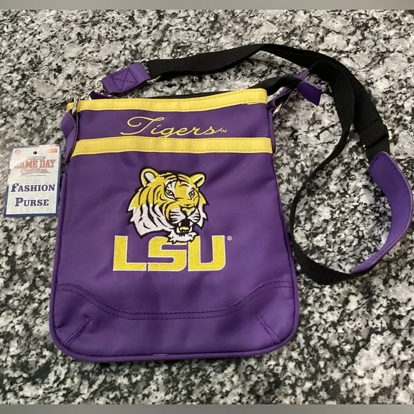 🟣 NWT - LSU Tigers - Women’s Crossbody Purse - Beautiful - Functional - Fans - Picture 10 of 16